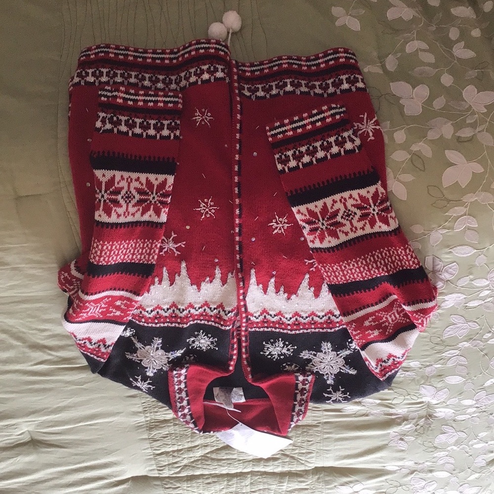 Stitch in Time Christmas cardigan. “NEW”